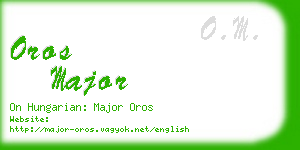 oros major business card